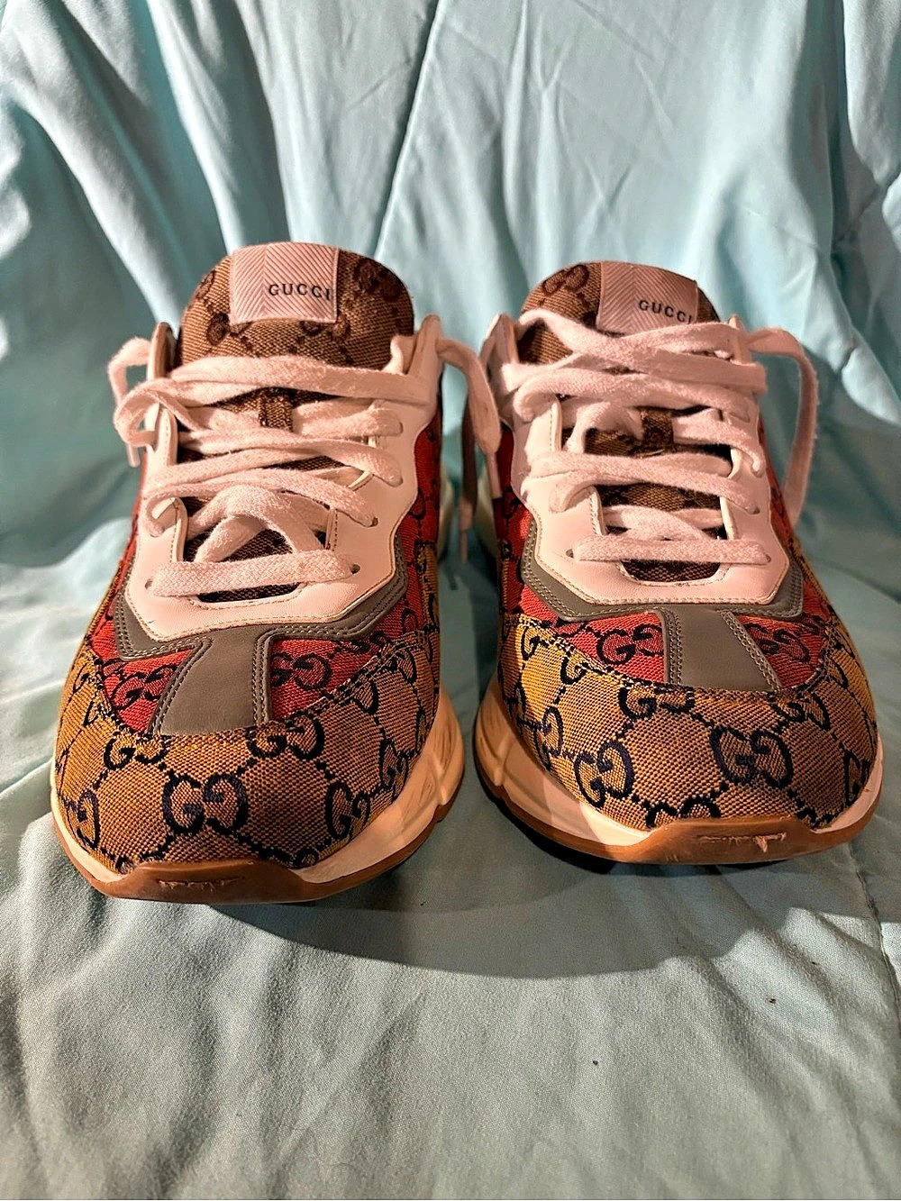 Gucci Rhyton GG Multicolor Sneaker Sneakers Red & Brown US 12